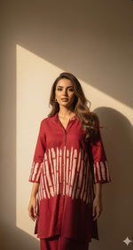 Pretty pretty red cotton co ord (slight slim fit)