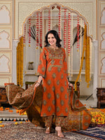 Cotton suit set in rust