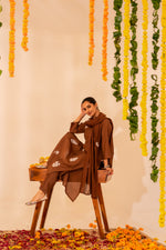 Bemberg muslin embroidered suit set ice