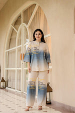 Linen cotton co ord in blue ( Gucci will be replaced with VIBE)