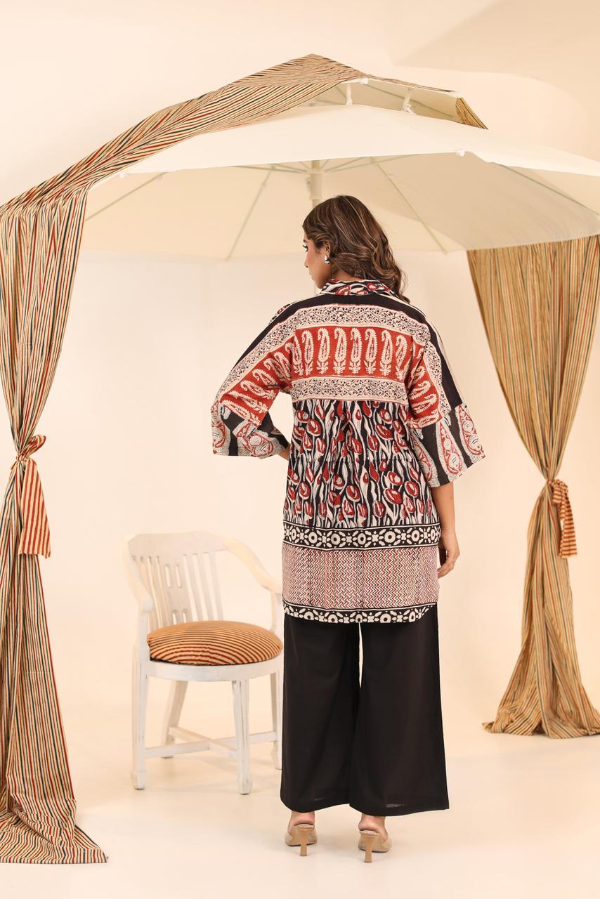 Smart cotton ajrakh Co ord set