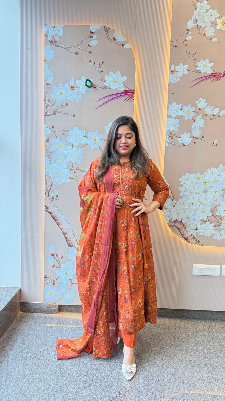 Pretty ajrakh cotton suit set