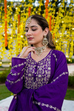 Mulberry silk Zari detailing suit set
