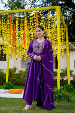 Mulberry silk Zari detailing suit set