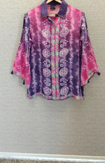 Pure crep bandhani shirt in pink