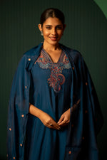 Pretty bemberg muslin multi thread embroidery suit set