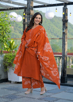 Applique work cotton full suit set