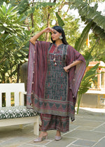 Pure Mul silk pretty ajrakh kaftan