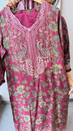 Kashmiri printed pure Mul silk lining suit set