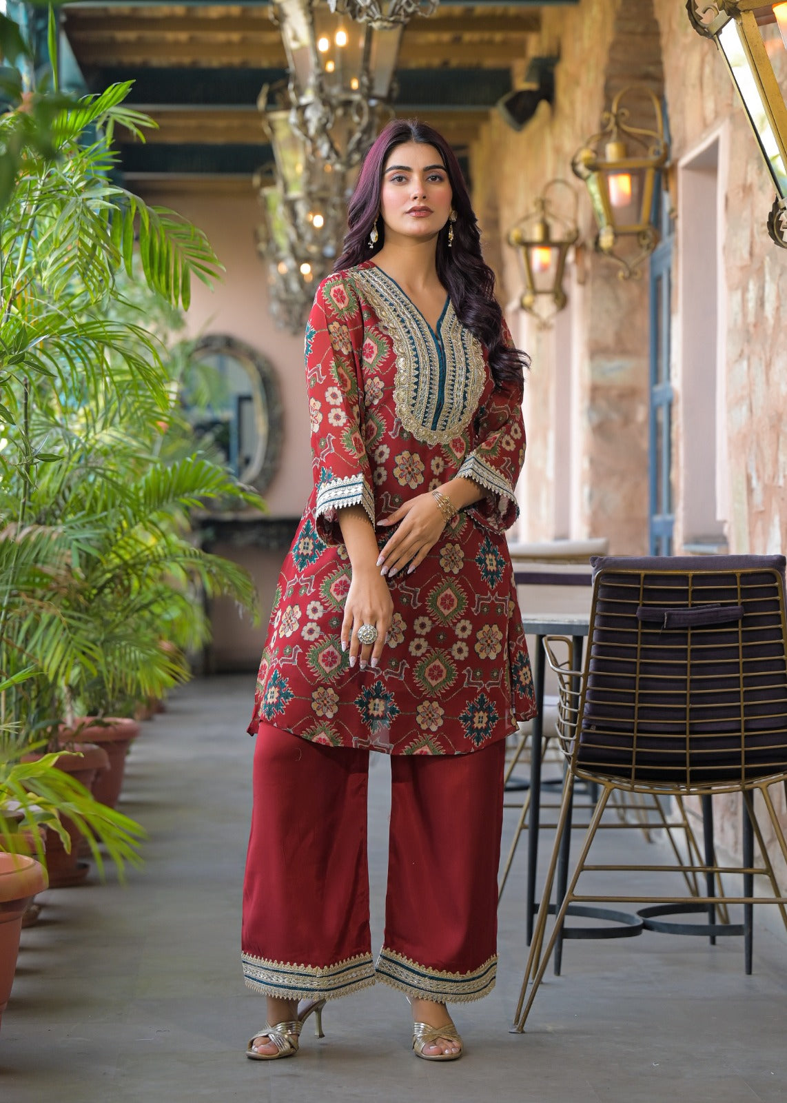 Premium chinon designer co ord set