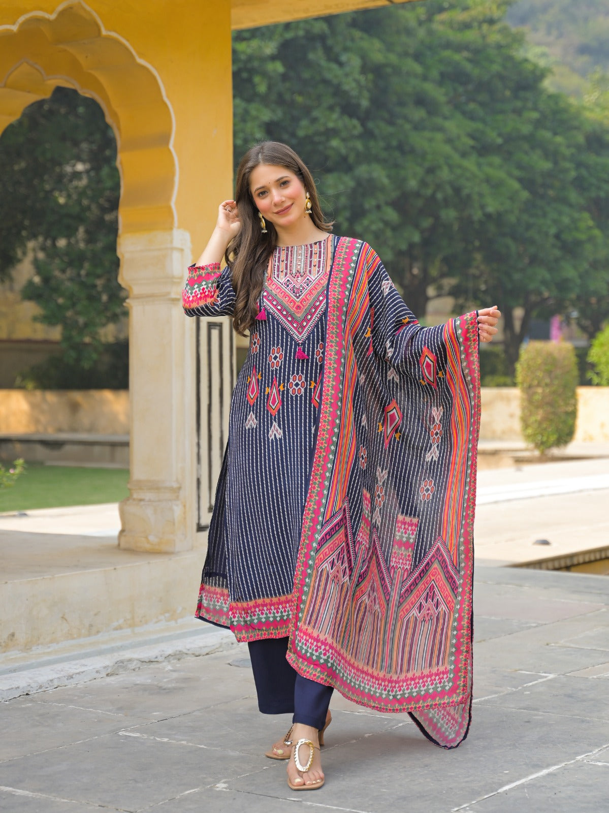 Super pretty ajrakh full suit set