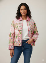 Premium cotton quilted jacket in pink