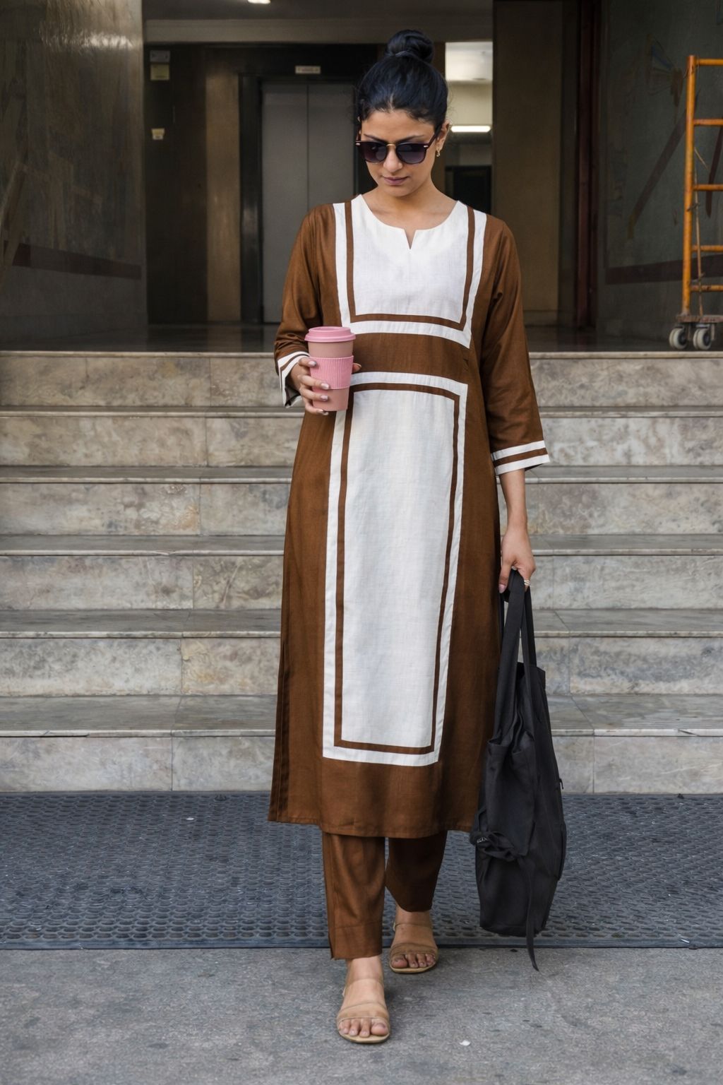 Pretty Mulchanderi lining kurta pant