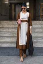 Pretty Mulchanderi lining kurta pant
