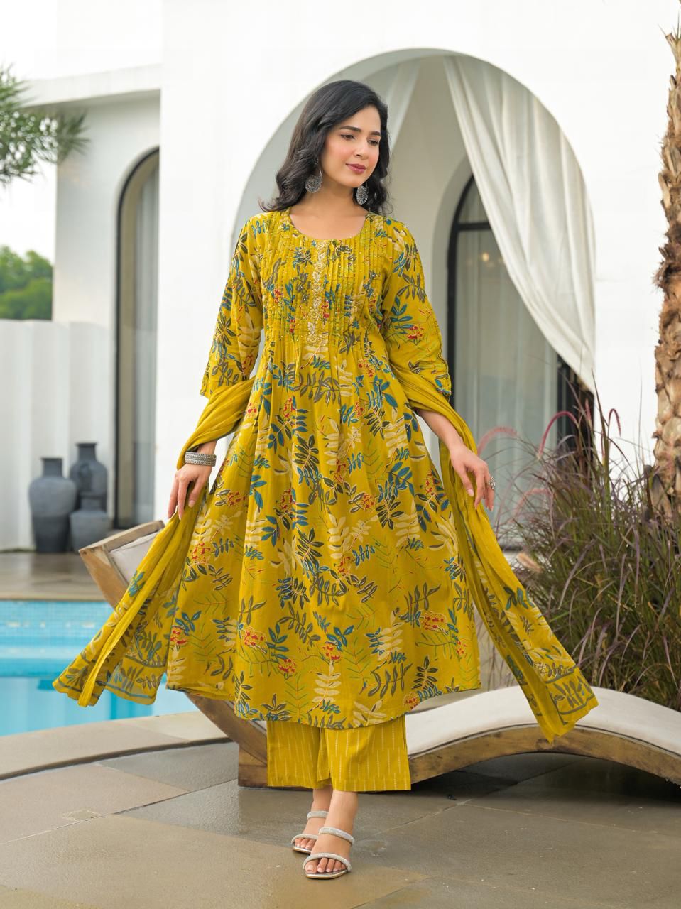Pure cotton yellow full suit set