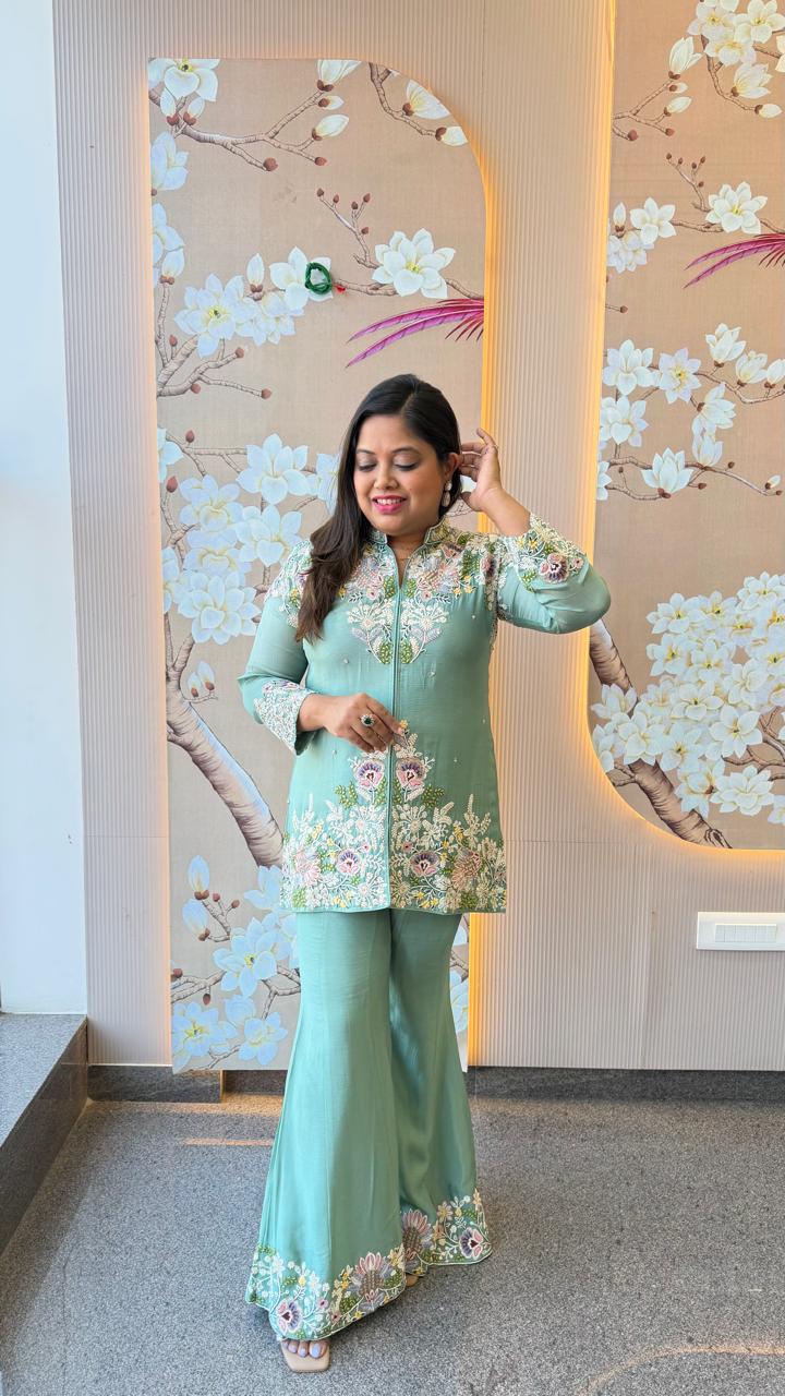 Premium chinon handwork co ord set