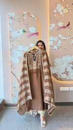 Heavy handwork shimmer tissue suit set