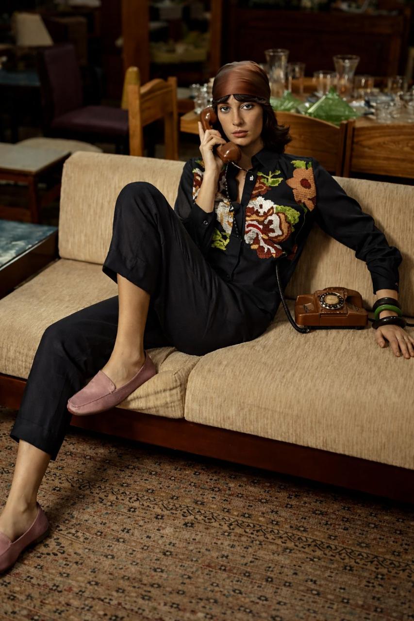 Modale embroidered co ord set