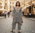 Pure crepe silk real mirror co ord set