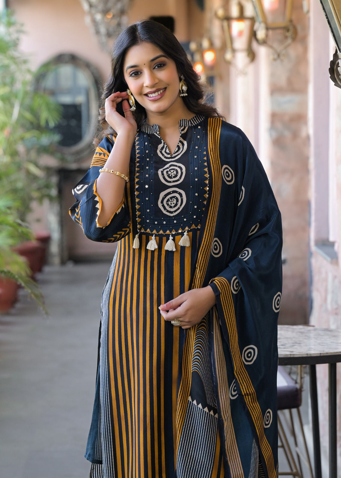 Pure butter crepe digital printed with lining full suit