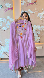 Premium Russian silk with pearl detailing and handwork suit set