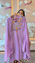 Premium Russian silk with pearl detailing and handwork suit set