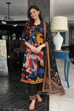 Kalamkari celebrity inspired cottton suit set in black