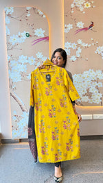 Yellow digital print cotton suit set
