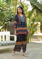 Premium crepe kaftan co ord set in black