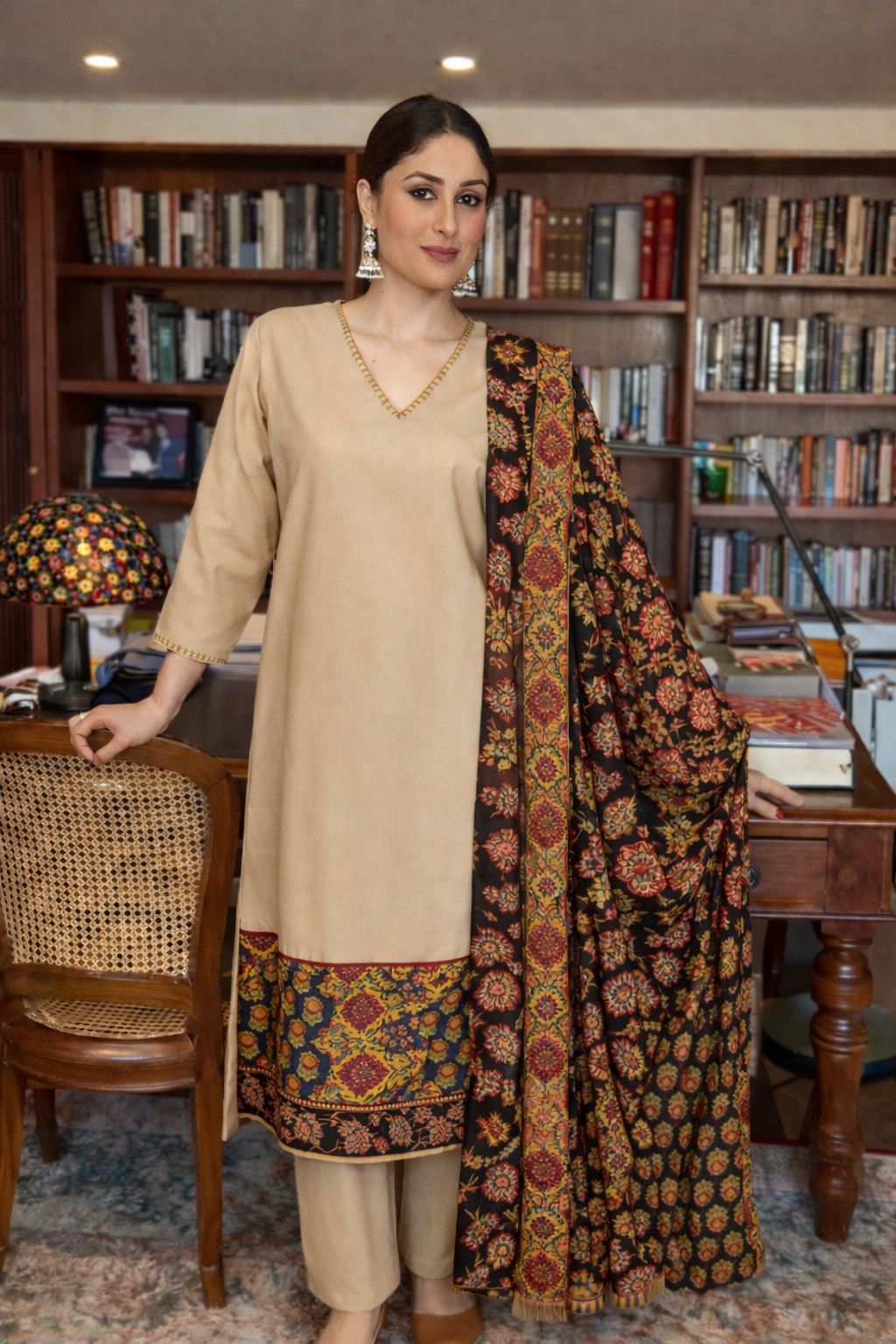 Pure cotton applique work suit set Full suit