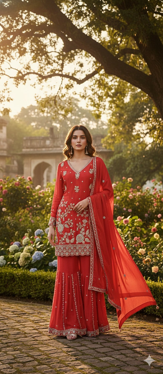 Super premium chinon heavy handwork suit set
