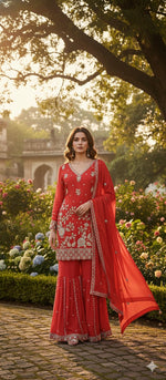 Super premium chinon heavy handwork suit set