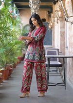 Super pretty Mul silk Ikkat print co ord