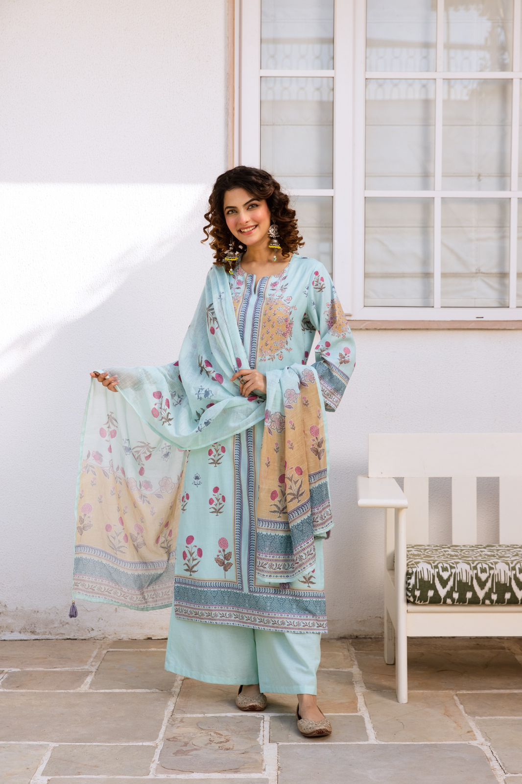 Super pretty plaza pants suit set in blue