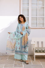 Super pretty plaza pants suit set in blue
