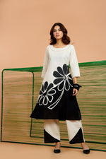 Brush painted cotton kurta pant