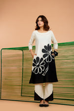 Brush painted cotton kurta pant