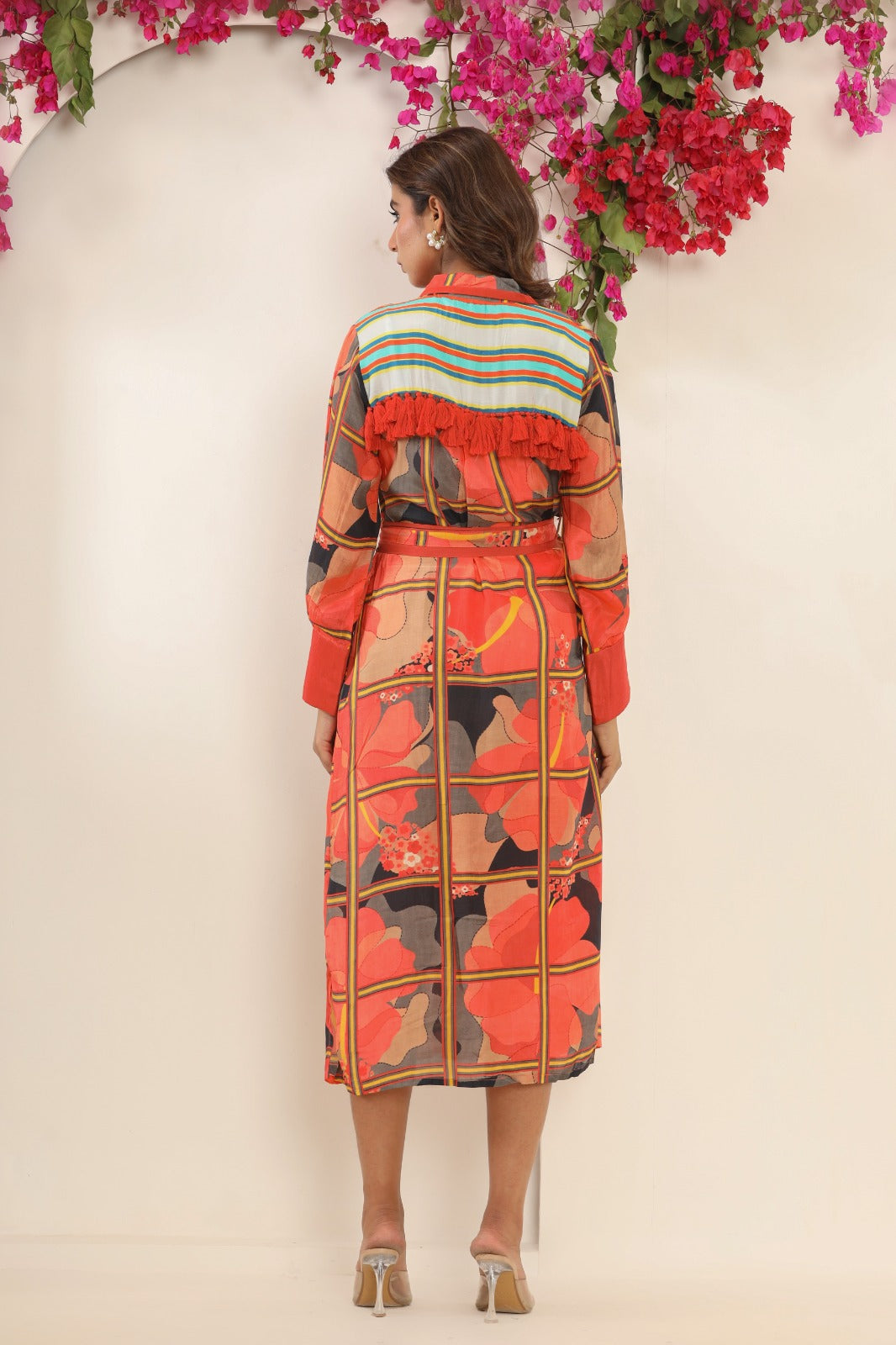 Designer pure crepe one piece dress