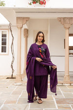 Applique work Mul cotton full suit set