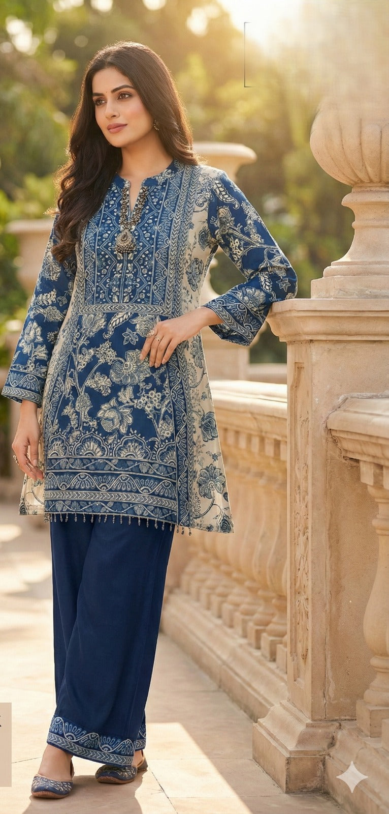 Gorgeous blue Russian silk co ord set