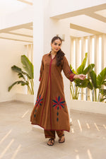 Stylish cotton kurta pant in brown