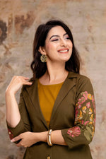 Designer sleeves n back cotton co ord set