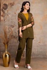 Designer sleeves n back cotton co ord set