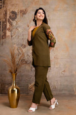 Designer sleeves n back cotton co ord set