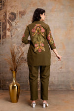 Designer sleeves n back cotton co ord set