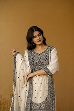 Wow jamdani suit set in dark blue