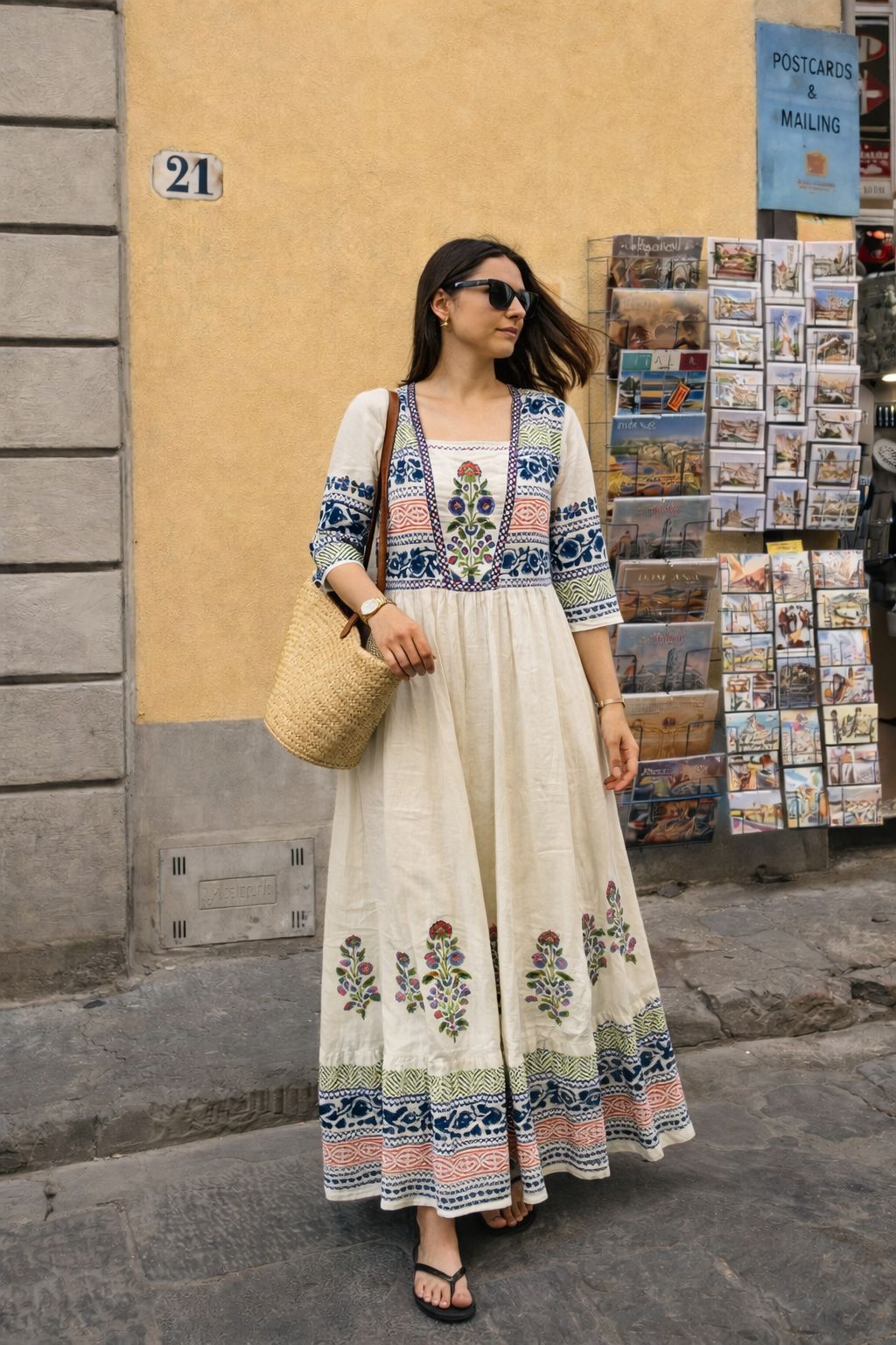 Mul cotton block printed one piece