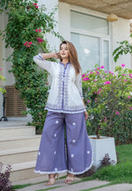 Designer pure cotton co ord in purple