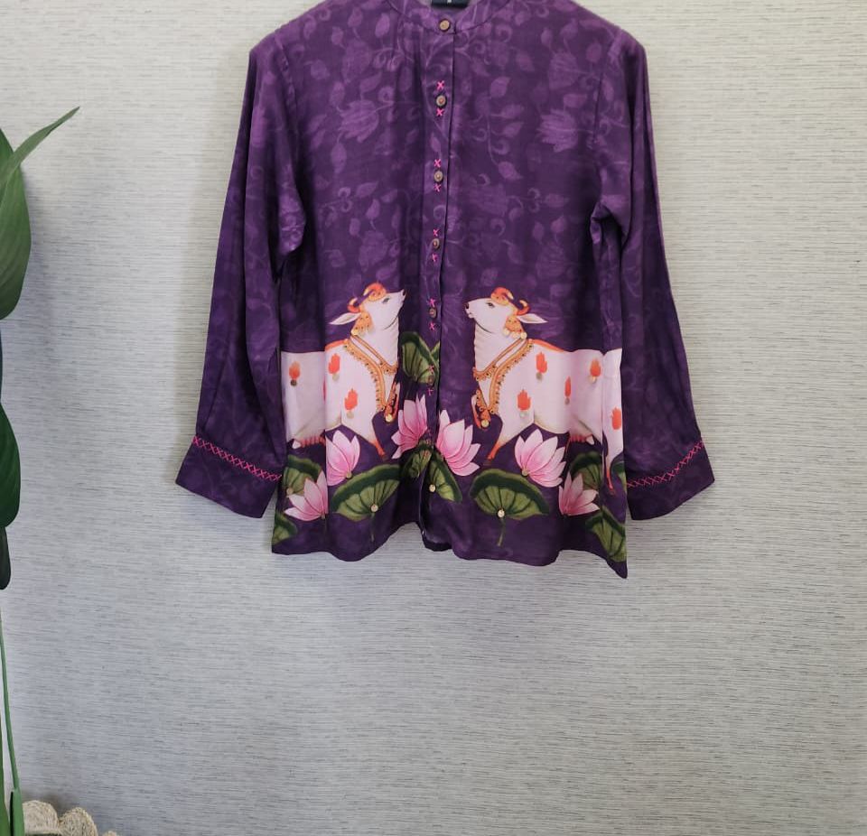 Pure Mul silk pichwai shirt