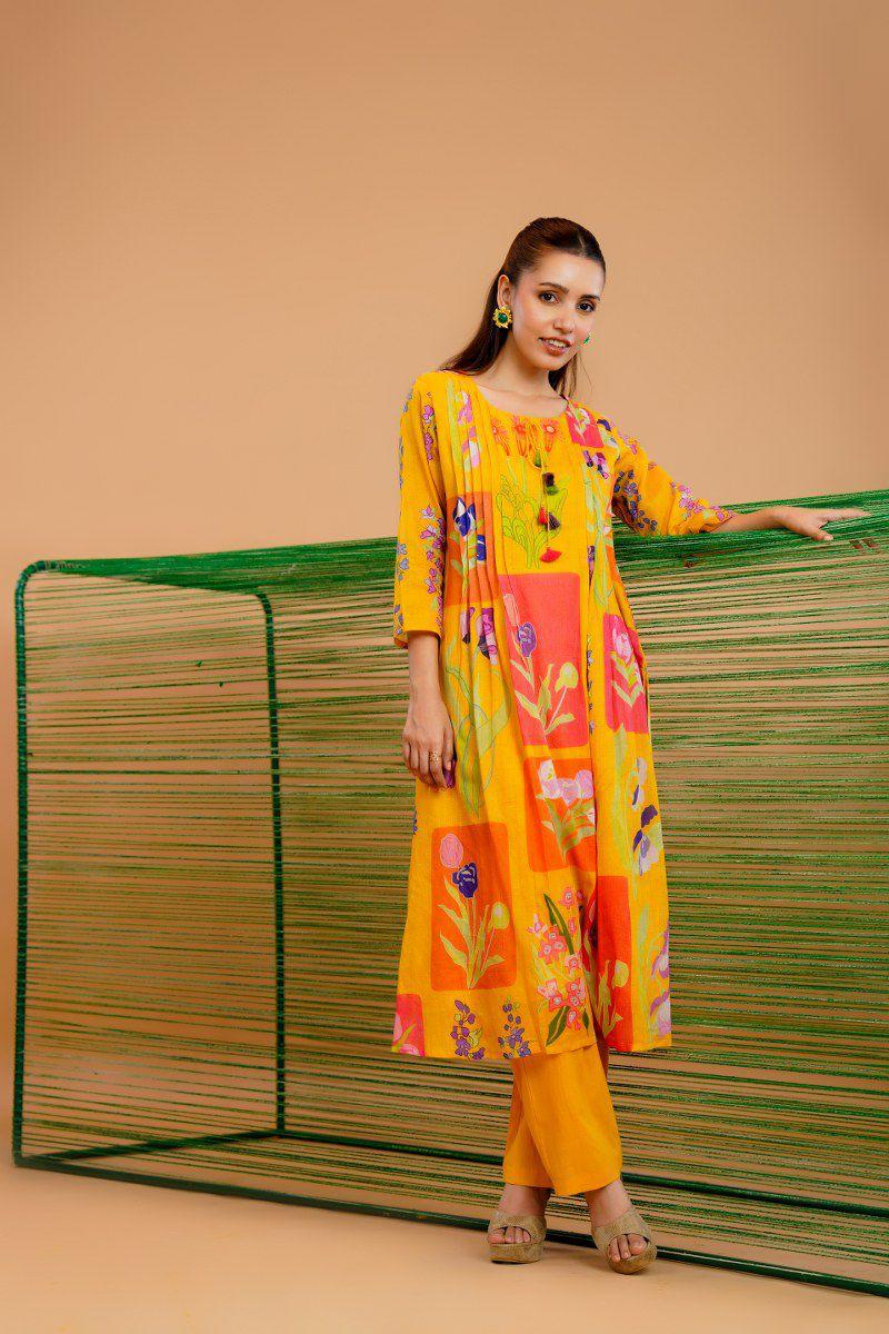 Mul cotton lining digital printed kurta pant
